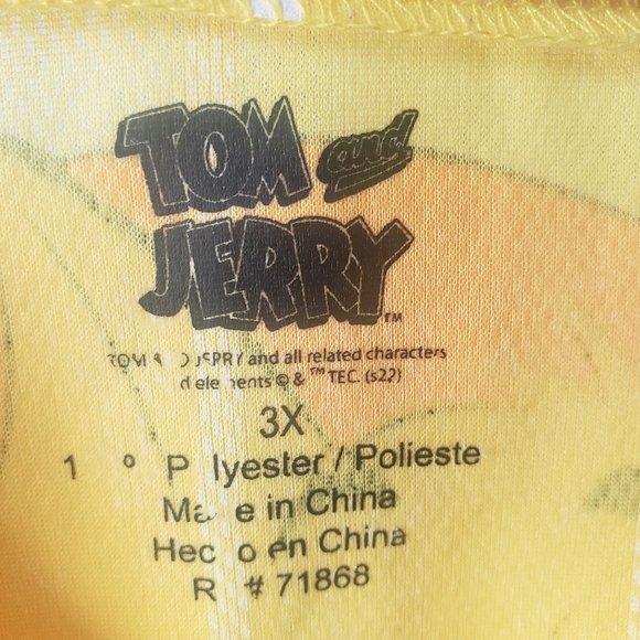3X Tom and Jerry Yellow Jersey button up - Picture 5 of 5